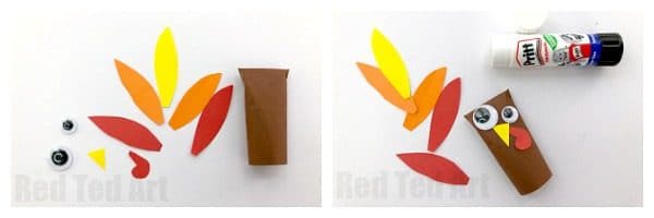 Easy Paper Turkey Finger Puppet for Preschool - how to make a paper turkey craft with kids. Easy no mess turkey finger puppet for Thanksgiving. Great as pencil topper or Turkey Decoration too #turkey #paper #preschool