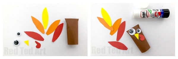 Easy Paper Turkey Finger Puppet for Preschool - Red Ted Art - Kids Crafts