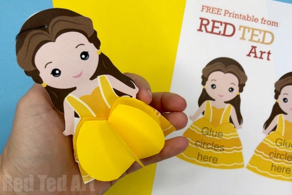 Printable Paper Disney Doll DIY - Learn how to make 3D Disney dolls out of paper.  Free Disney Printables.  Paper princess dolls and princess Christmas decorations