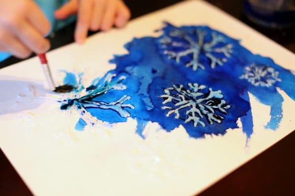 crayon resist snowflake