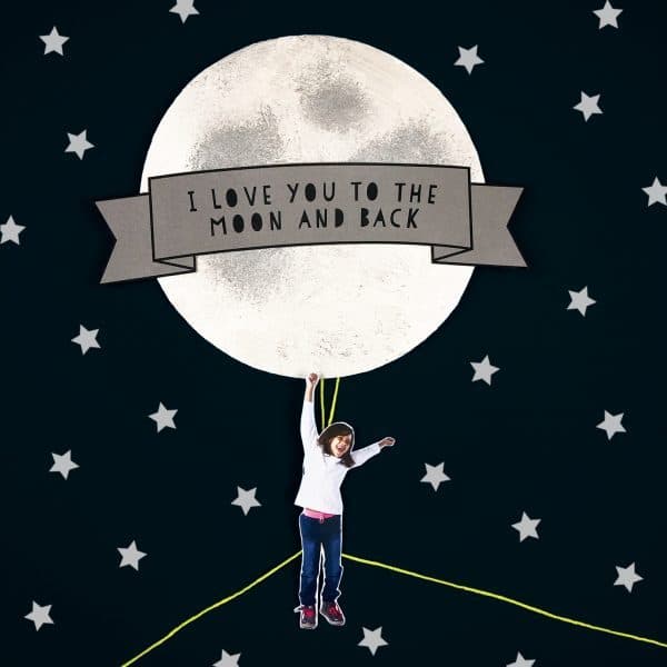Couple On Swing Hanging From Moon Love of My Life Valentines Day Card 186x186mm