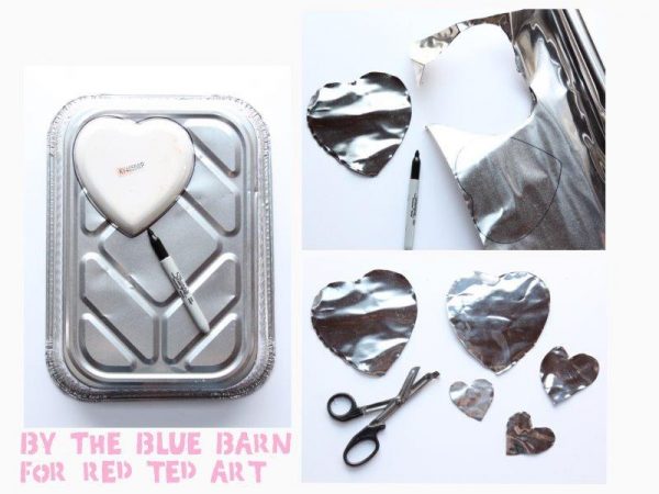 Valentines Wall Hanging. How to make Foil Art Heart Mobiles for Valentine's Day. Foil Art Process for creating Valentines Decorations or Mothers Day Gifts. Easy Foil Art Hearts