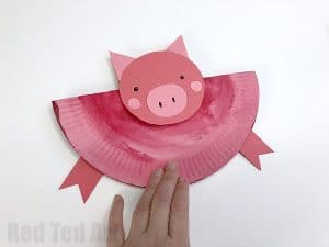 Rocking Paper Plate Pig Crafts for Kids - Red Ted Art - Kids Crafts