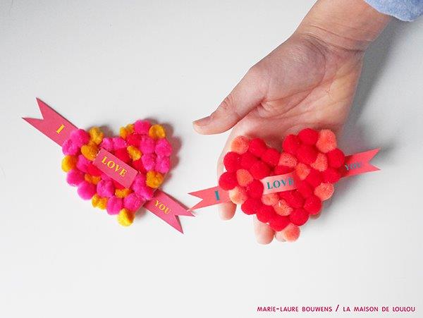 Heart Pom Pom Pin – Valentine’s Gift Idea