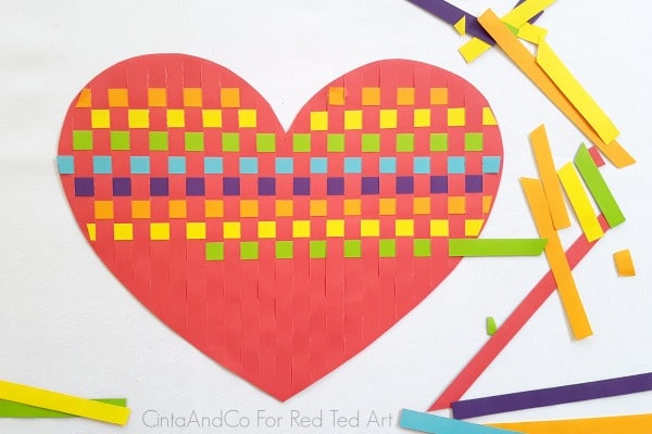 Rainbow Heart Paper Weaving Activity