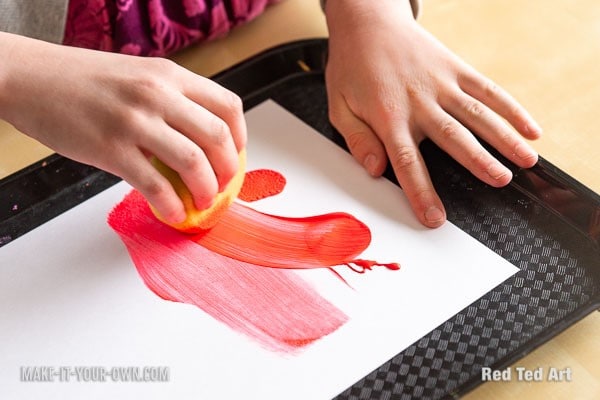 Child's hands painting father's day art