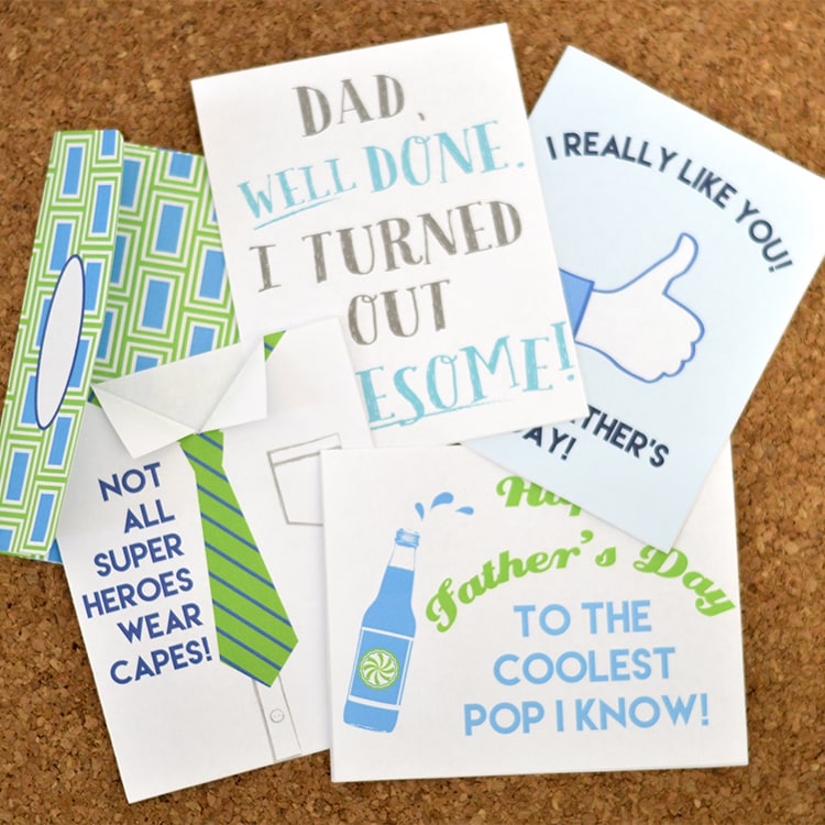 Printable Father's Day Cards &amp; Crafts - Red Ted Art - Kids Crafts
