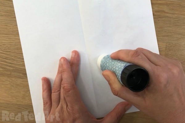 Gluing paper to make a double sided bookmark