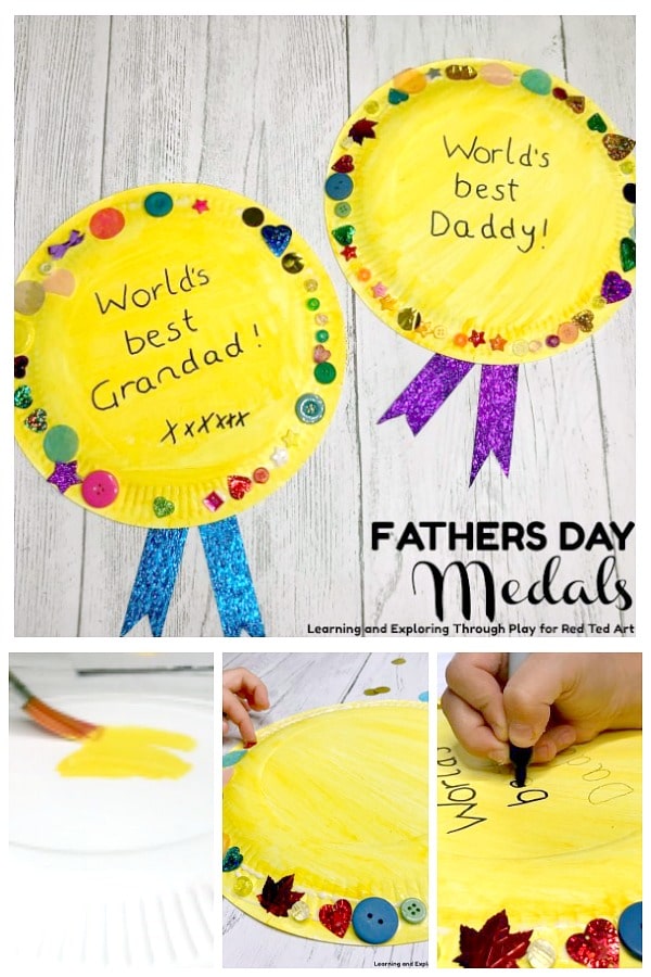 Download Paper Plate Medal For Father S Day Red Ted Art Make Crafting With Kids Easy Fun