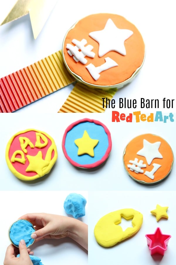 Collage of medals for dad. Easy DIY Jar Lid Medals for Father's Day
