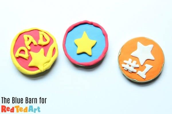 Air drying clay father's day medals