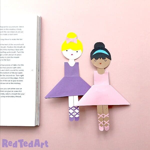 Wooden Ballerina Bookmarks Three Different Colours NEW 