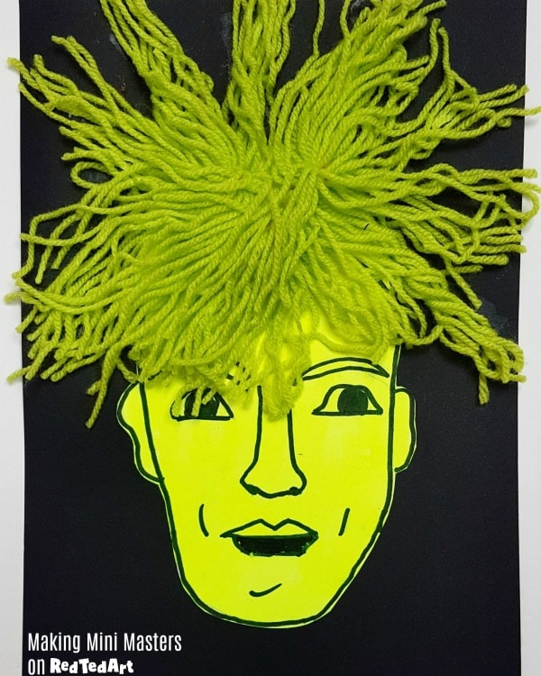 Mixed Media Andy Warhol Portraits with Kids - Red Ted Art - Kids Crafts