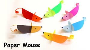 Easy paper mice made from colourful paper