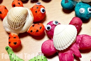 Salt Dough Sea Shell Turtles - Red Ted Art - Kids Crafts