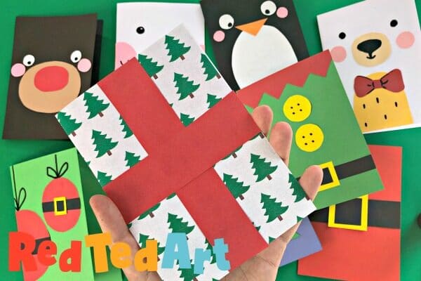 Super Simple Christmas Gift Card Design Red Ted Art Make Crafting With Kids Easy Fun