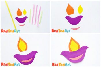 Paper Diya Diwali Garland - Red Ted Art - Kids Crafts