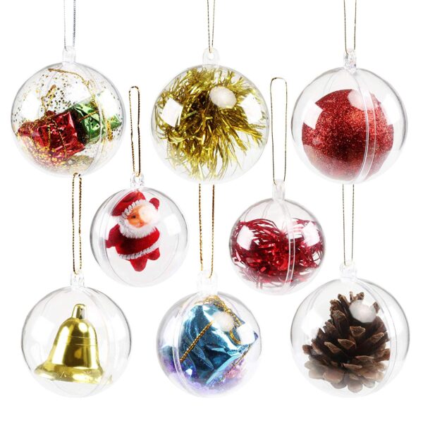 Clear Plastic 2 part Christmas Baubles 10cm birthday,Easter craft ball