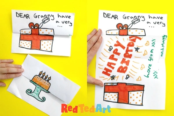How to make an expandable Birthday Gift Card - Red Ted Art - Kids Crafts