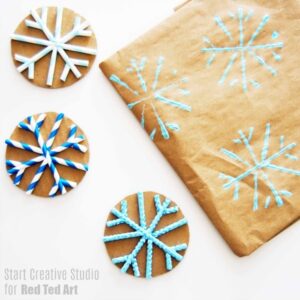 Straw Snowflake Print Making