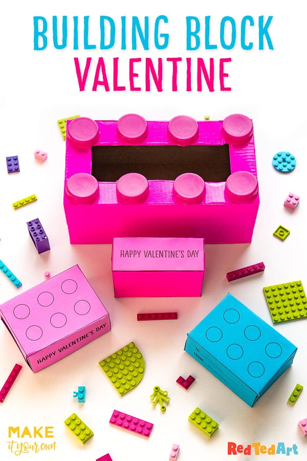LEGO Valentine's Box & Card - Red Ted Art - Kids Crafts
