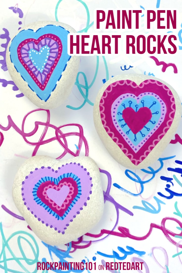 Paint Pen Heart Rocks For Valentine S Red Ted Art Make Crafting With Kids Easy Fun Cute cupcake canvas paint idea for wall decor. paint pen heart rocks for valentine s