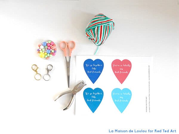 Materials for your friendship keychain