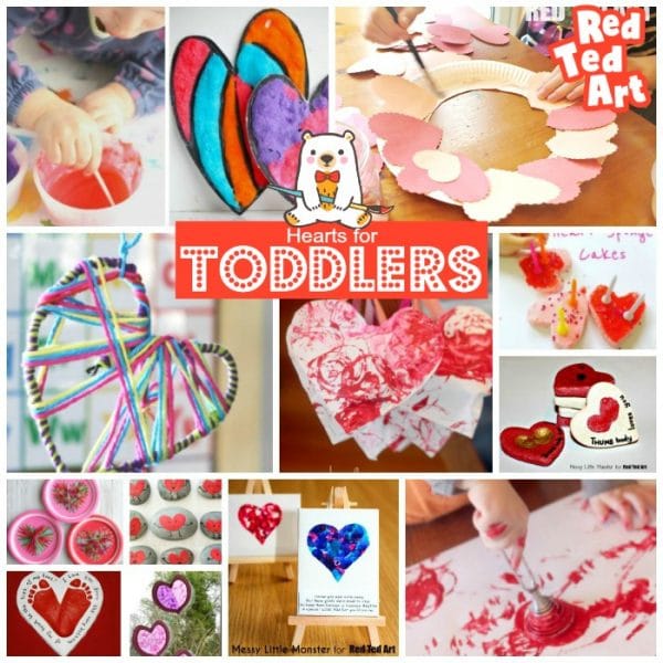 Toddler Heart Crafts to make at Valentine's Day or Mother's Day!