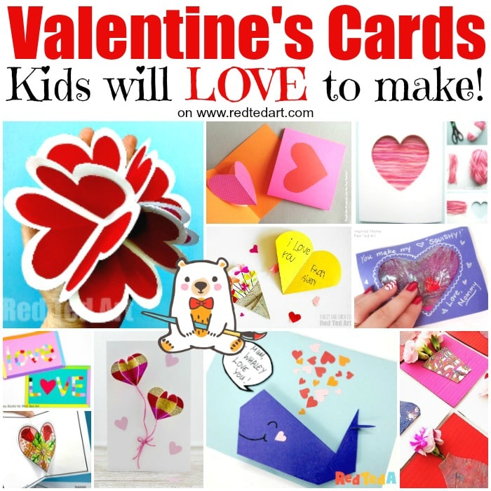 40+ Easy Valentines Cards for Kids - Red Ted Art - Kids Crafts