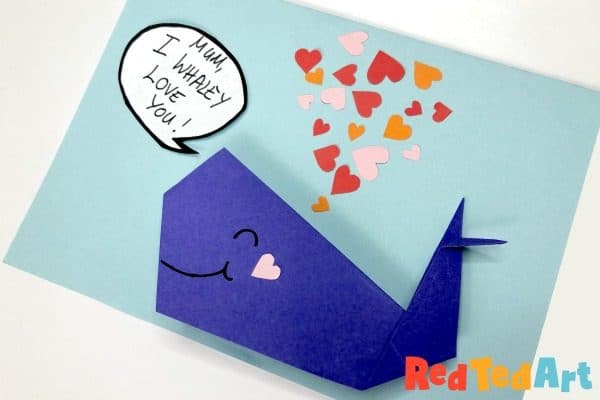 Mother's Day Card - Origami Whale - I Whaley Love You, Mum