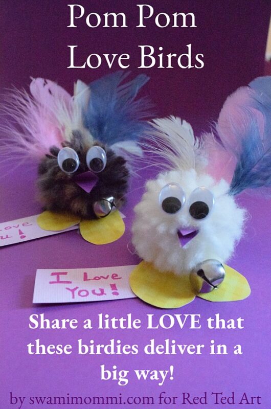 Adorable Pom Pom Love Bird Craft for Valentines