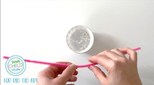Beaded Heart Ornaments for kids to make at Valentine's