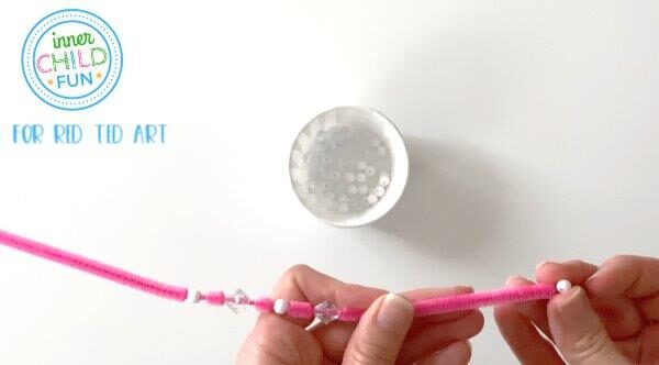 Beaded Heart Ornaments for kids to make at Valentine's