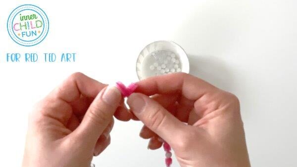Beaded Heart Ornaments for kids to make at Valentine's