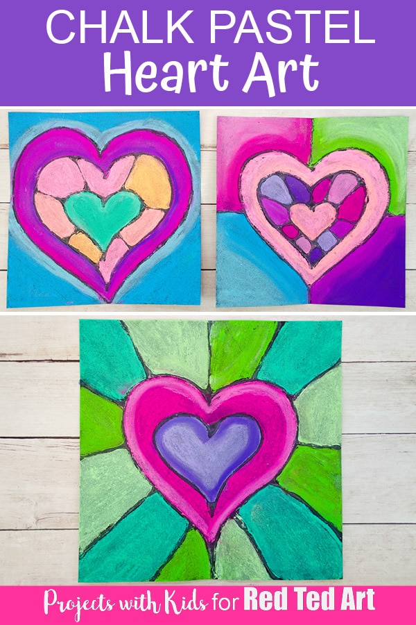 How to use chalk pastels - Heart Art for Valentines