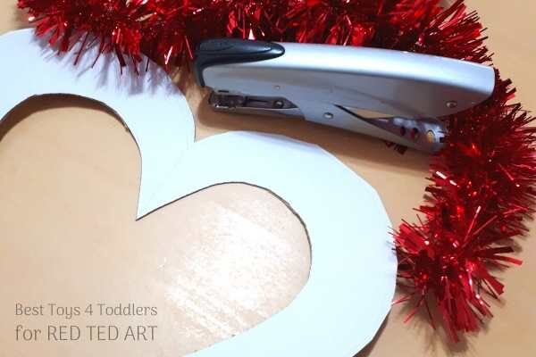 step 1 - Tinsel heart decoration for valentine's day