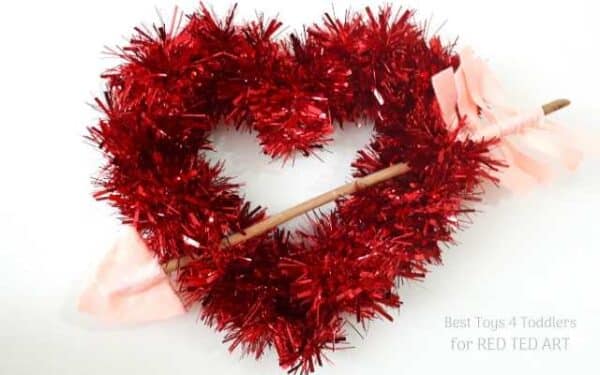 step 5 - valentines day tinsel heart craft