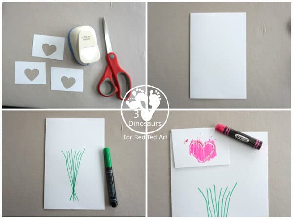 Oil Pastel Heart Cards for Valentines Day or Mother's Day