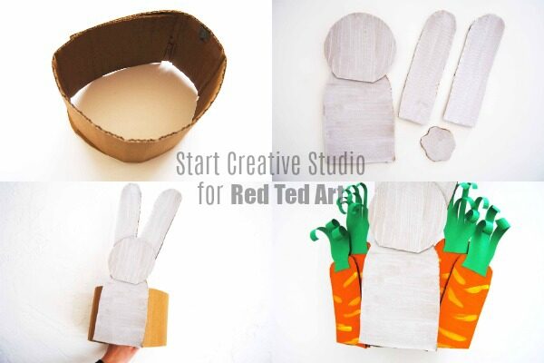 Making the cardboard bunny