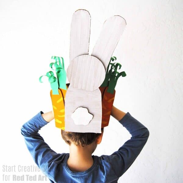 Cardboard Bunny Easter Bonnet parade