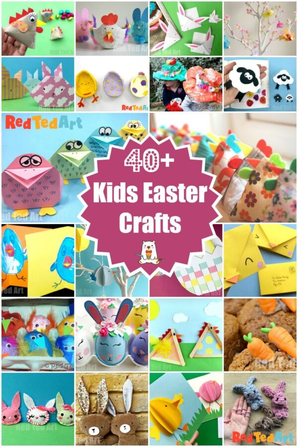 Easter Basket Template (with Free Printable) - Red Ted Art