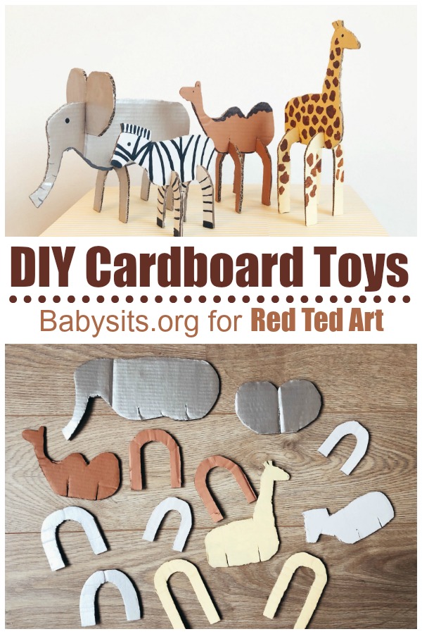 Easy Cardboard Animal Toys - Red Ted Art - Kids Crafts