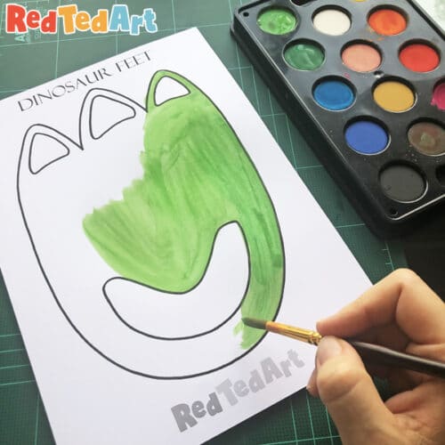 Easy Cardboard Dinosaur Feet Red Ted Art Kids Crafts