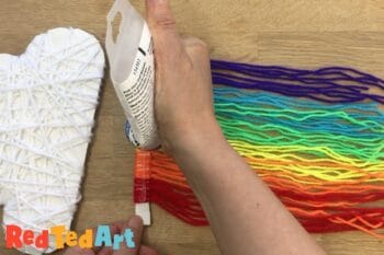 Yarn Wrapped Cloud Rainbows & Pom Poms - Red Ted Art - Kids Crafts