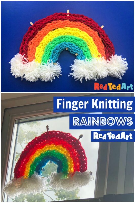 Finger Knitting Rainbows