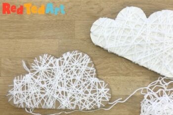 Yarn Wrapped Cloud Rainbows & Pom Poms - Red Ted Art - Kids Crafts