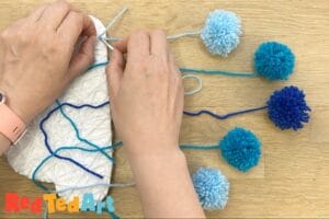Yarn Wrapped Cloud Rainbows & Pom Poms - Red Ted Art - Kids Crafts