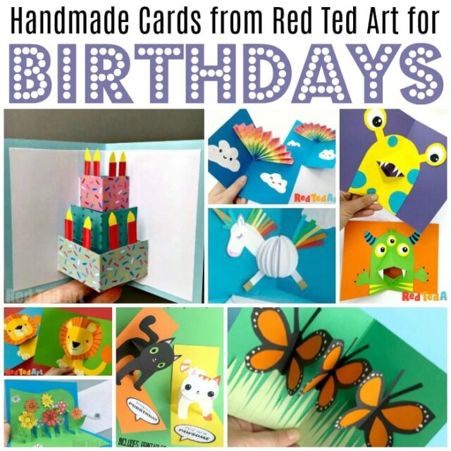 Easy Pop Up Birthday Card DIY - Red Ted Art - Kids Crafts