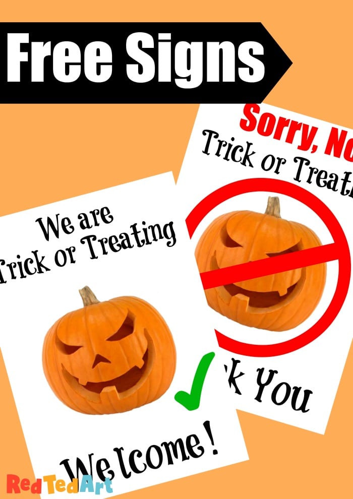 Free Trick or Treating Sign Free Download Red Ted Art