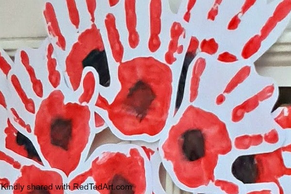 Handprint poppies, detail